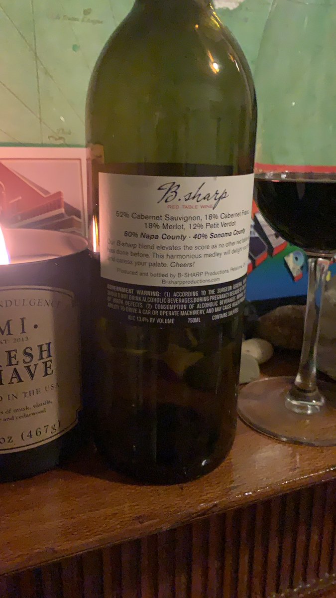 SommelYAY's tweet photo. Need a #election break?! Found B. Sharp wine at Elrichs on UWS.  $14.99 for this “Red Table Wine”
an old school way to say Blend! 52%Cab/18%franc/18%mer/12% petit verdot!  Super cool napa/sonoma blend!  Black cherry, violets, graham cracker, white spice and gravel https://t.co/JZZsGOkxbs