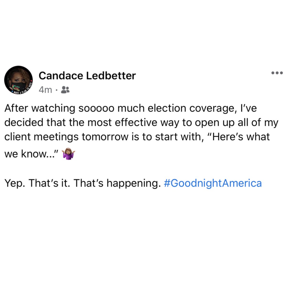 MediaQueenATL's tweet photo. And evvvverybody better follow along when I share my Zoom screen and press all the buttons for different views, like they do on @cnn... just sayin’ 🤷🏽‍♀️🤣 #Election2020 https://t.co/q2RujLDlUb