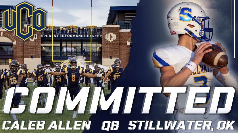 Caleb_Allen3's tweet photo. After talking it over with my family, I have decided to continue my academic and football career at the University of Central Oklahoma! @TheGodfather_O @NickBobeck @TuckerBarnard @chadcawood https://t.co/mfErXdtJAl