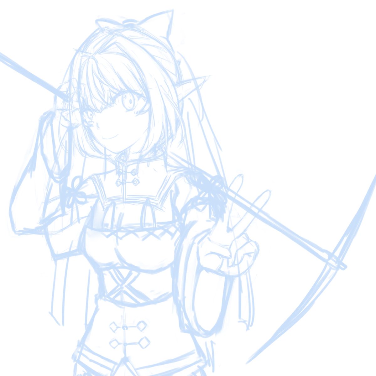 ちょいっとどこじゃないちょっと汚いラフと息抜きに線画 線画きれいに描きたい 四季あやち 当分アナログ絵描きマンのイラスト