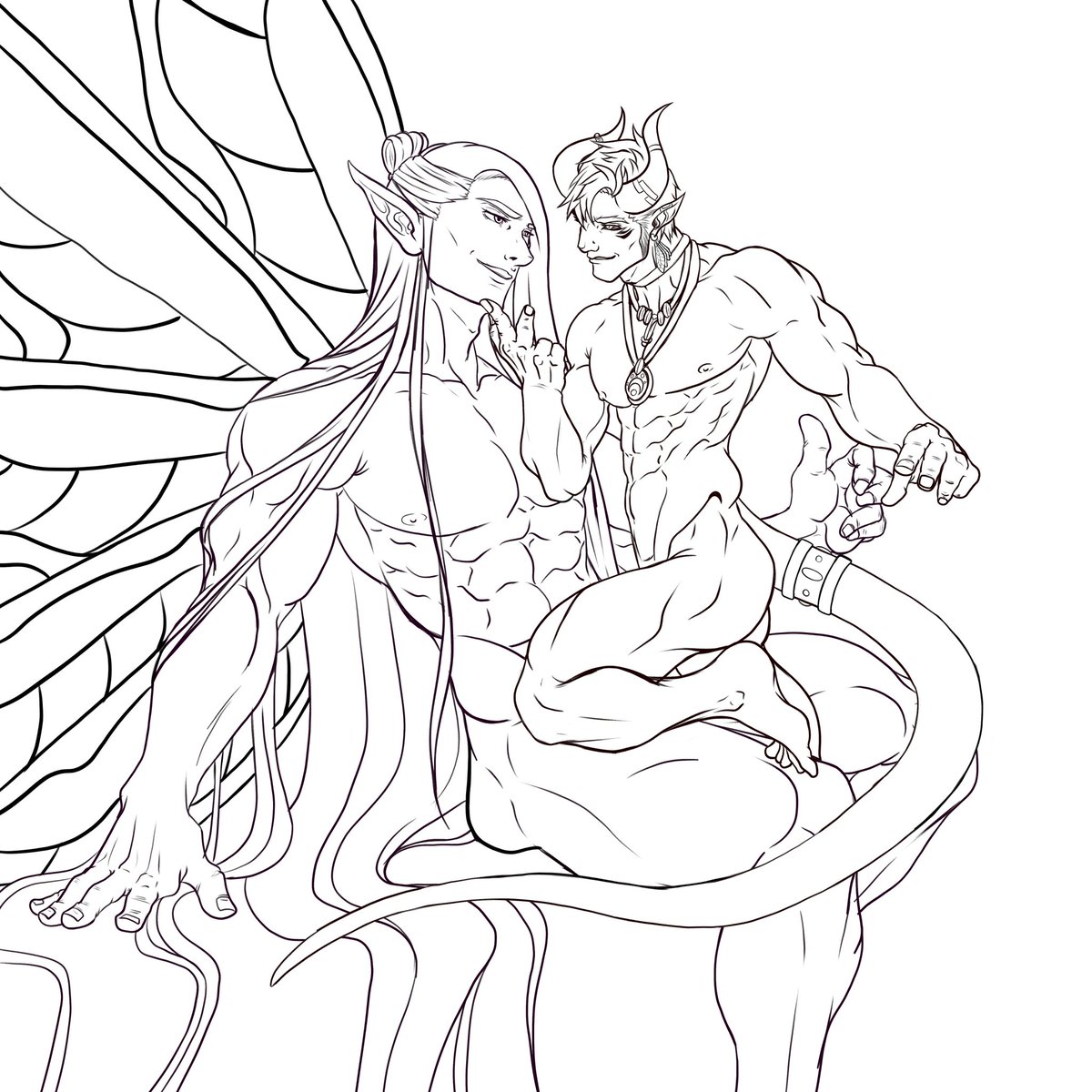 Monk_TheG's tweet photo. Designing my Warlock, Dioz, with his Arch Fey Patron, Oberron.
#archfey #oberron #fairy #faepact #fae #halfdevil #tiefling #pactofthearchfey #warlock #sizedifference https://t.co/S2GxQHims7