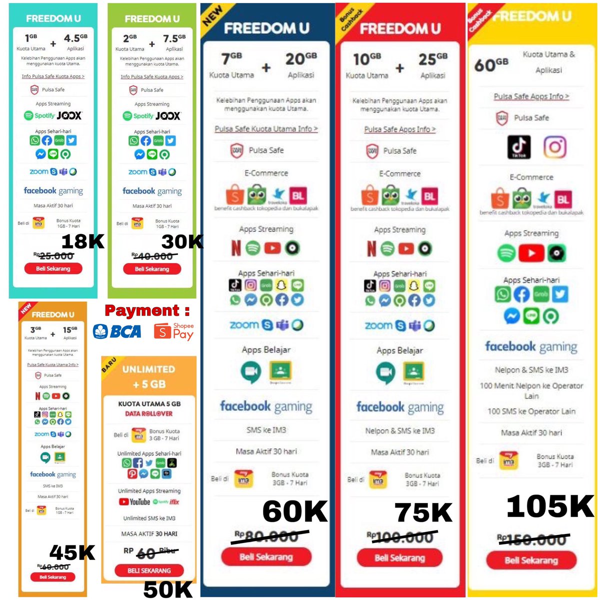 AnemoneOfc's tweet photo. KUOTA INDOSAT PALING MURAH‼️ https://t.co/D31xfN8p9B