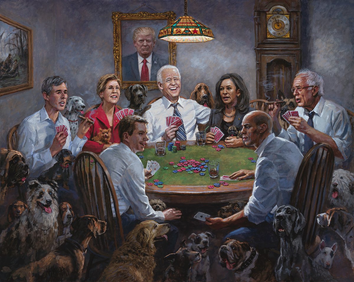 McNaughtonArt's tweet photo. I painted "Democrats Playing Poker" this time last year. The prophecy comes true! https://t.co/pVesyTzZjz https://t.co/5t6rpL60CT