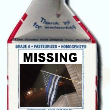 onlivepd's tweet photo. Has anyone seen my Back the Blue Flag? Someone stole it. =/ https://t.co/ByiovZkCdM