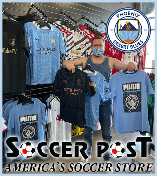 ManCityPhoenix's tweet photo. A big thank you to @SoccerPostA  Soccer Post Arrowhead

They're a sponsor of this year's Holiday Drive to benefit Phoenix Children's Hospital.
They have Man City gear in stock!  

Be on the lookout for a big announcement on Sunday regarding the Holiday Drive! https://t.co/QvJW0SN9wd