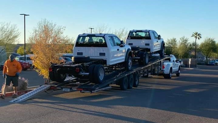 PeoriaFord's tweet photo. Trucking Thursday! Two more units headed north! Interested in some of these for yourself? Call the Peoria Ford Commercial Fleet Sales Team today at (623) 523-6151. #WeOwnWork https://t.co/E2ssPX762x