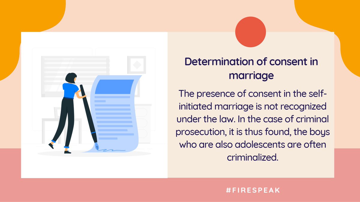 worecnepalorg's tweet photo. The presence of consent in the self-initiated marriage is not recognized under the law. In the case of criminal prosecution, it is thus found, the boys who are also adolescents are often criminalized. #FIREspeak #childmarriage https://t.co/W2aMxGmBTE