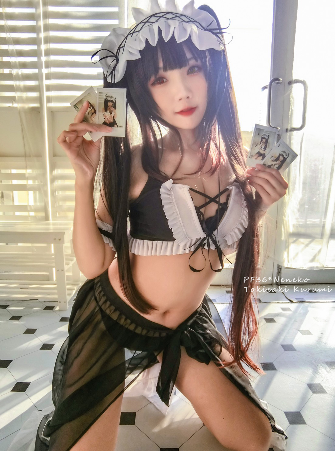 画像,🤍🖤 時崎 狂三 🖤🤍水着です ( ˘•ω•˘ )#デート・ア・バレット #date_a_bullet#cosplay #コスプレ https://t.co/y…