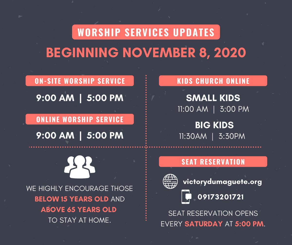 victorydgte's tweet photo. We are resuming our on-site worship services on Sunday, November 8. Here are some reminders to keep in mind as you join us for corporate worship. 📌 https://t.co/bRLgioatpf
