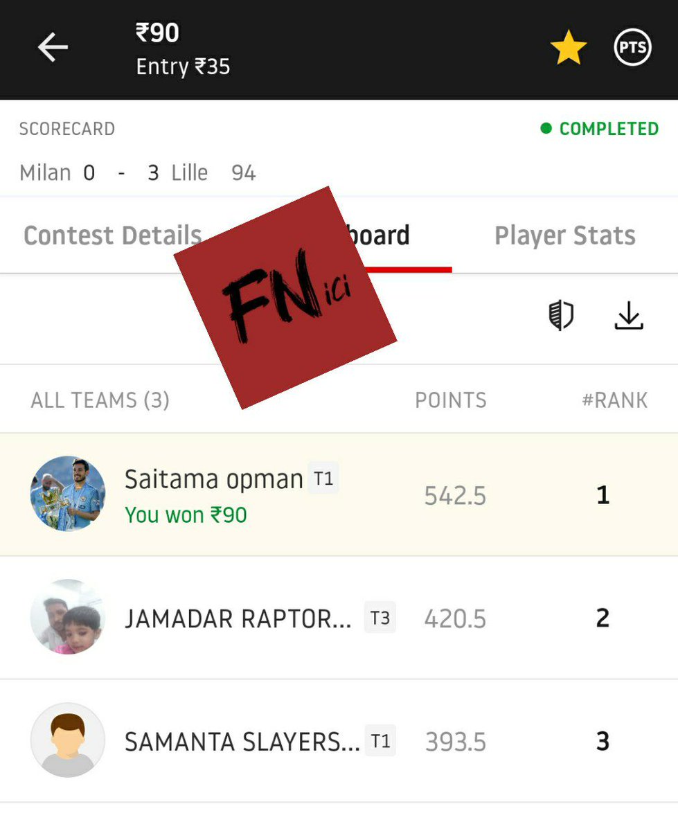 NationXi's tweet photo. #ultimate #cleansweep in #MILvsLIL #dream11 #myfab11 #myteam11
Join our channel for FREE teams like these everyday.
https://t.co/LOixFjkhM2
#SRHvsBLR #SOvsUFA #CARvsBRI #WBNvsKOL #SOUvsNEW #PremierLeague #RussianPremierLeague #Bundesliga #Championship #EuroLeague #ZALvsRM https://t.co/eyYsvd7H4V