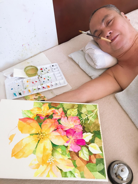 end_ableism's tweet photo. Jovy Sasutona, one of the six disabled Filipino artists in the Association of Mouth and Foot Painting Artists (AMFP), 1st prize winner of the 2007 International Art Competition in Vienna, Austria. 

Follow him at https://t.co/zI1UabL07Z https://t.co/ALVbOzrgx2