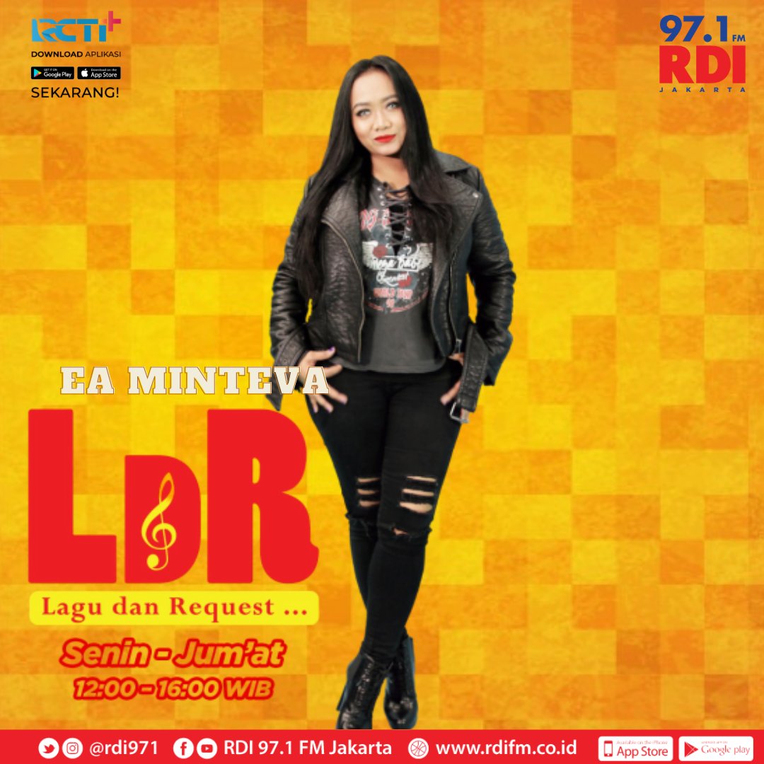 rdi971's tweet image. hai... haiii... haiiii..... wah udah deket weekend aja neehhhh bikin tambah ceria dengan request lagu kirim salam bareng @ea_minteva sampai jam 4 sore #LDR
WA : 08121212971
TWITTER : @RDI971
#KRINGKRINGLDR :0213911971