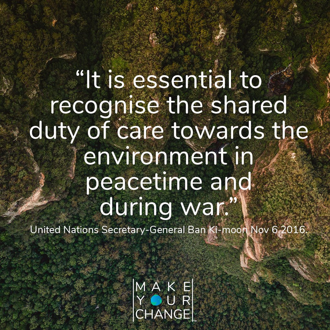 🌏 Action on the environment needs to be part of conflict prevention, peacekeeping and peace building strategies, because there can be no durable peace if the natural resources that sustain livelihoods and ecosystems are destroyed. 
#EnvironmentalJustice #ClimateAction #Peace