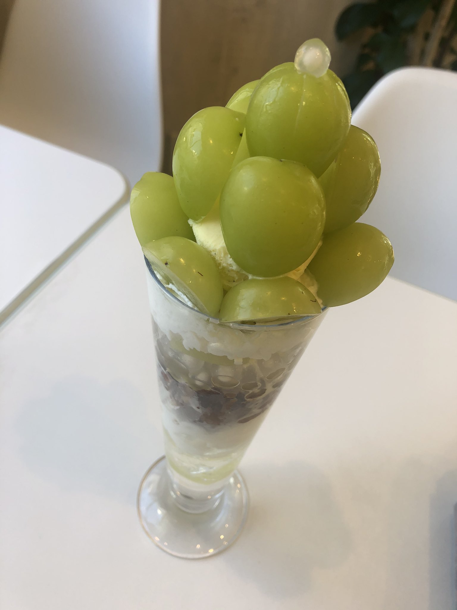 斧屋 おのや 福岡パフェ学 小倉の花屋プロデュースのカフェ ブルーメン オーブストにて シャインマスカットの季節のフルーツパフェ シャインマスカット バニラアイス 白タピオカ チョコムース ビターフレーク パンナコッタ トニック 斧屋 おのや 福岡パフェ学 小倉の花屋プロデュースのカフェ ブルーメン オーブストにて シャインマスカットの季節のフルーツパフェ シャインマスカット バニラアイス 白タピオカ チョコムース ビターフレーク パンナコッタ トニック