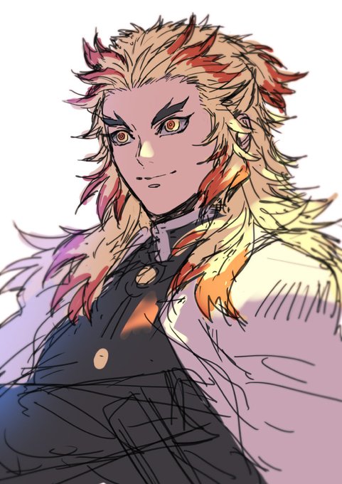 葉っぱさんがTwitterに投稿した煉獄杏寿郎(鬼滅の刃)のイラスト。