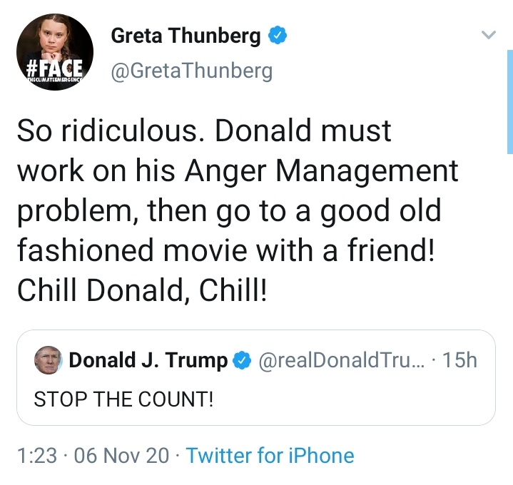 Revenge is best served when cold.
#USElection2020 #Elections2020 #ByeByeTrump