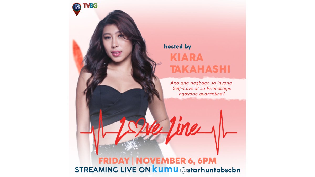 tvdigigroup's tweet photo. Ano naman kaya ang pinagbago sa pagmamahal natin sa sarili at sa mga kaibigan mula nung nag-quarantine? Pag-usapan na natin yan kasama si @_kiatakahashi sa Love Line mamayang 6pm sa https://t.co/FtLJYMcxMS https://t.co/yl5Lzjdx5O