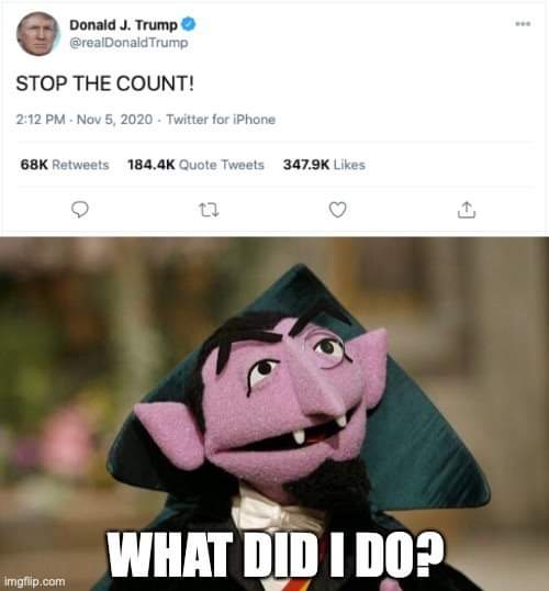 Hucmeister's tweet photo. Desperate President resorts to targeting TV characters #stopthecount #AllVotesMatter #USElection2020 https://t.co/KRoevgJs6i