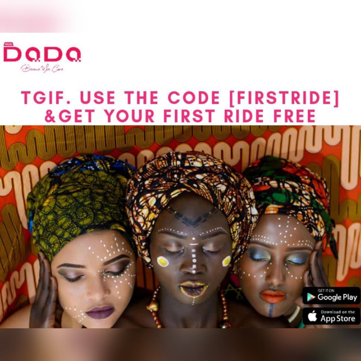 DadaRide's tweet photo. T.G.I.F! Make it memorable by downloading the brand new Dada app and order a ride, the safest & most affordable ride in Nairobiπ€©.
To download Dada app go to:
Playstore https://t.co/QjCbKJ282L
IOS. https://t.co/6ws1kifmCl
Let's do it the #DadaWay #Affordablerides π https://t.co/UESHKUFs4Y