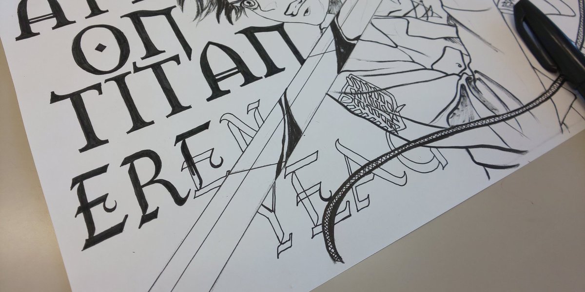 Twitter पर 相樂 萠 オトナノタツコン No 25 職場の壁に 利用者の子供たちのためにアニメイラストがたくさん掲示してあるので 私も進撃と金カムの模写で参戦 子供受けガン無視 自分の作品だから 依頼品だから とか気負わずに紙に向かうのが思いのほか楽しい