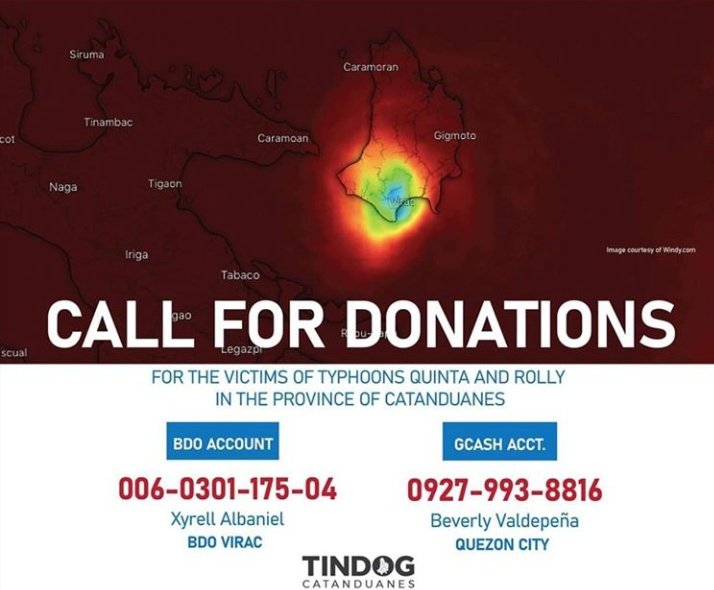 rainleyn's tweet photo. "Oho na oragon na kung oragon pero tabangan niyo lamang kami" 

here's a thread of various donation drives of NGOs wherein you can donate any amount to help Catandunganons greatly affected by the recent Super Typhoon Rolly. We need help. 

#TindogCatanduanes https://t.co/XR6nPJq18u