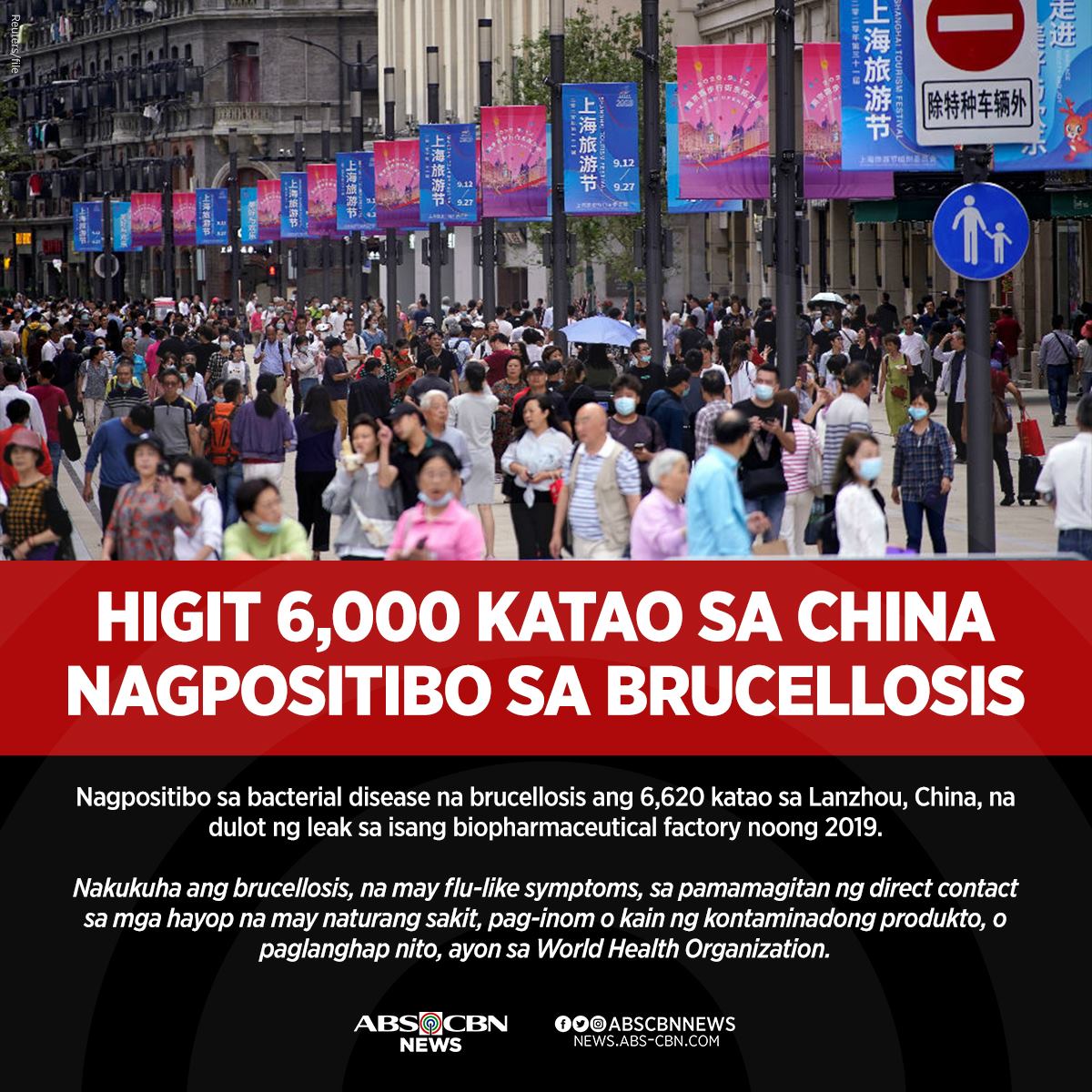 ABSCBNNews's tweet photo. The government has tested more than 55,000 people in the city, of which 6,620 tested positive for bacterial disease brucellosis. 

READ: https://t.co/LXl3kLxYIi https://t.co/q7Bn55lVjr