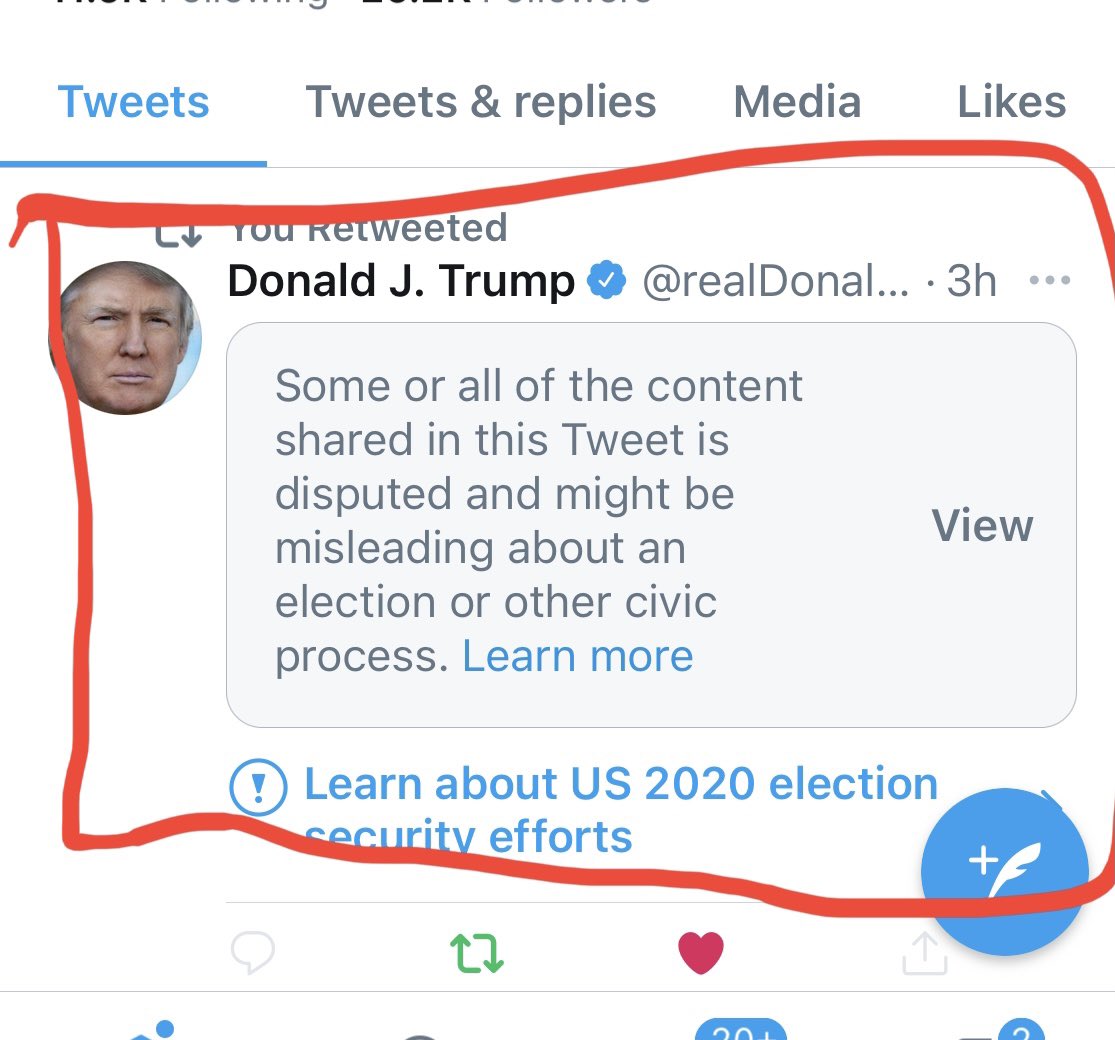 POTUS_Trump_ESP's tweet image. 💯% Censura de Twitter a @realDonaldTrump