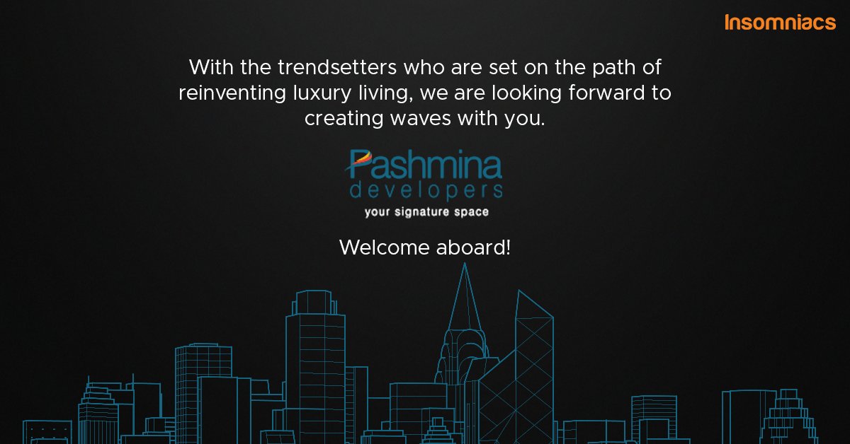 beinsomniacs's tweet photo. We look forward to an amazing journey ahead with Pashmina Developers, the trendsetters and visionaries of luxury living.
Welcome on board!
#Insomniacs #PashminaDevelopers #RealEstate #Advertisement #WelcomeToTheTeam #DeliveringTheBest #AdAgency #Ads #Marketing https://t.co/x6Kq0TJLeG