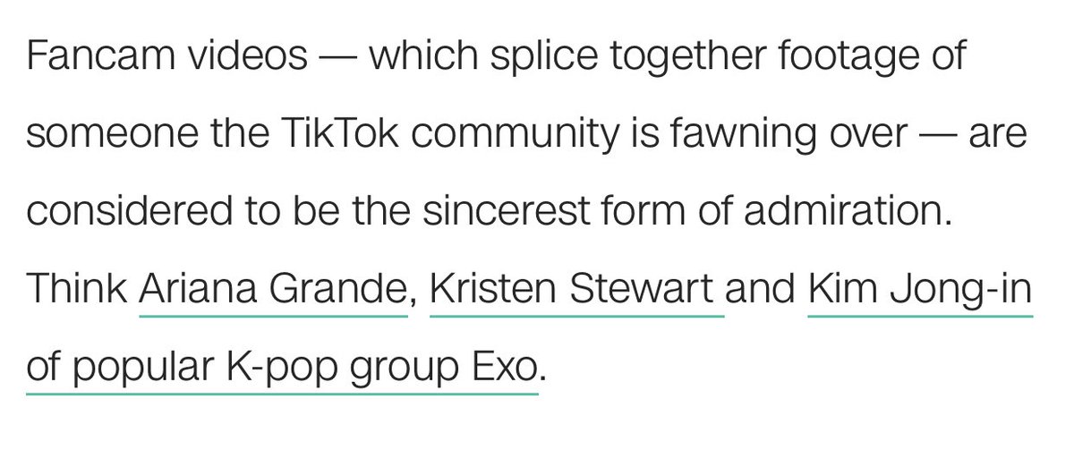 cherizkdlin's tweet photo. I never thought I’d see Kim Jongin in a same sentence with Ariana Grande and Kristen Stewart. https://t.co/KRvrEw4rlP
