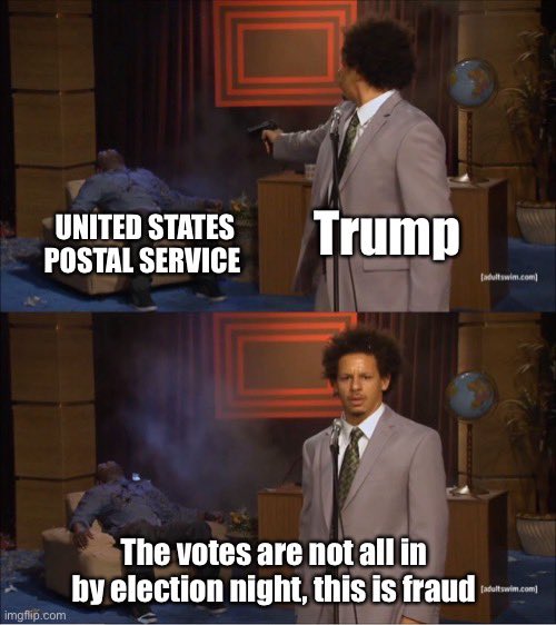 SorceressSaucy's tweet photo. watching Trump’s speech and listening to him complain about mail in voting           #ElectionResults2020 #TrumpIsALaughingStock #ElectionDay2020 #TrumpIsCompromised https://t.co/aZHaf0Xs0z
