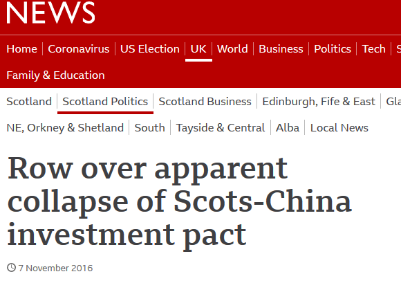 So why should all of this concern? Nothing is illegal, but why was this contract issued to people linked to repeated venture failures? After all, Sinofortone is behind a string of defunct infrastructure projects in the UK.