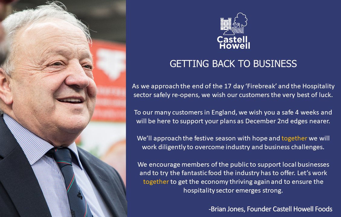 ''We encourage members of the public to support local businesses and to try the fantastic food the industry has to offer'' - Brian Jones, CH Founder #WorkingTogether #Hospitality #supportlocal