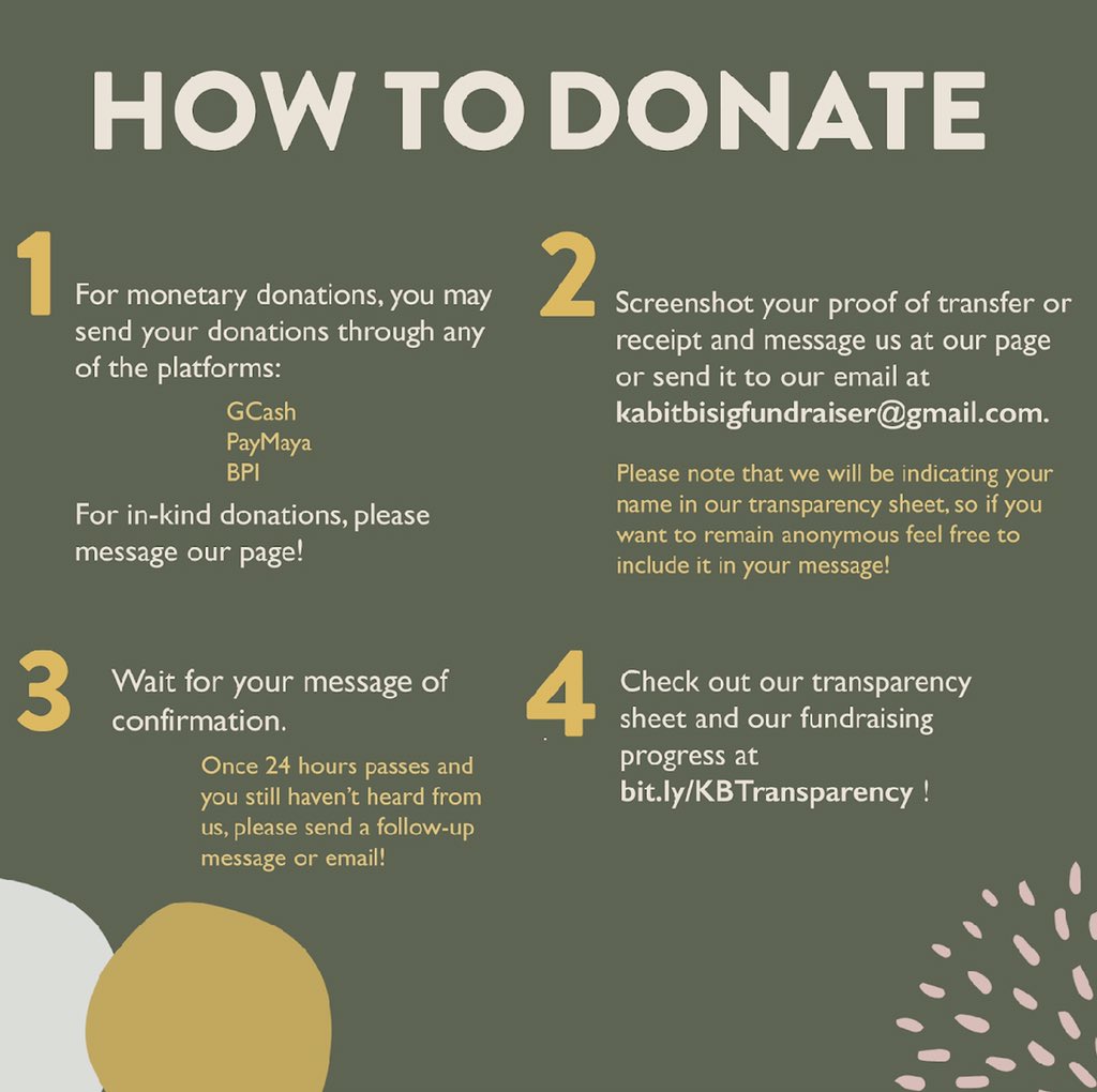 kapitbis16's tweet photo. Any form of donations and disseminating this fundraiser is greatly appreciated! 

Gcash: 09087775269 - Aira Ramirez
            09617823526 - Gwen Lianna Valimento
Paymaya: 09562506457 - Helaena Isabella Contreras 
BPI: 8119931542 - Louie Ebgos Cruz https://t.co/jwTw2AlwPG