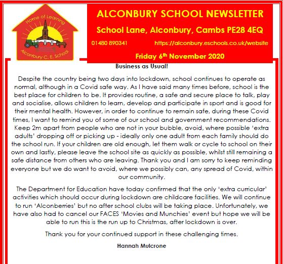 AlconburySchool's tweet photo. This week's newsletter. https://t.co/Gjp4uxPEa8