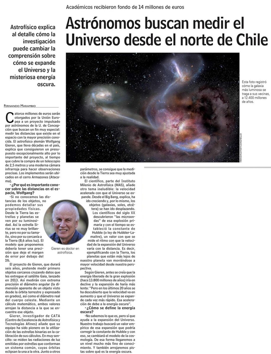 #PrensaUdeC: Proyecto liderado por astrónomos #UdeC busca medir el Universo desde el norte de Chile.

Hoy en Las Últimas Noticias
