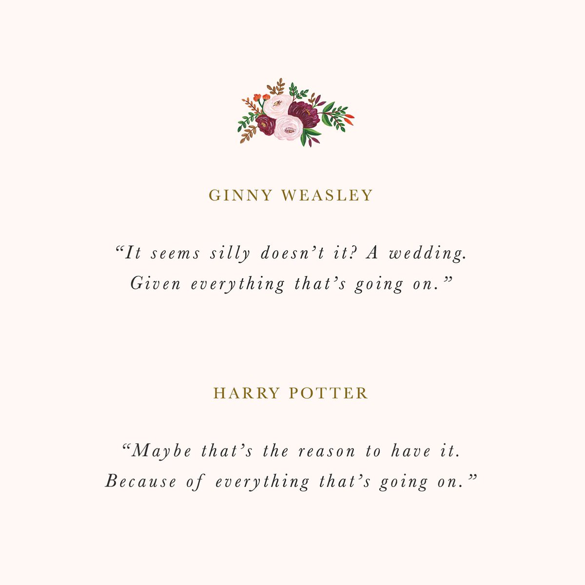 This quote was used on the back of Therese and Colm’s Order of Service ❤️ I decided to give this image its own post. 
.
.
Any other Harry Potter fans out there? 🙋🏻‍♀️

#weddings #weddingday #whataboutweddings #harrypotter