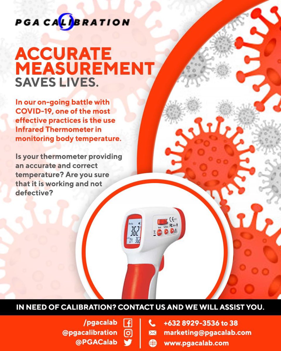 PGACalab's tweet image. In this pandemic, accurate measurement can save lives. 
In doubt of your instruments? Message us and we&apos;ll check it for you. 😉
#IRCalibration #temperaturecheck #TemperatureCalibration #COVID19PH