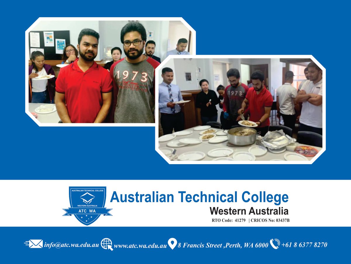 ATCWA_Perth's tweet photo. Thank you dear students for cooking lovely meal for your classmates.
We are so proud of you.
#ATCWA #CommercialCookery #Perth #StudyPerth #InternationalStudents #OverseasStudent #studyinaustralia #australia #westernaustralia #perthlife #enrollment #vocationaltraining https://t.co/8gElbjWhs8