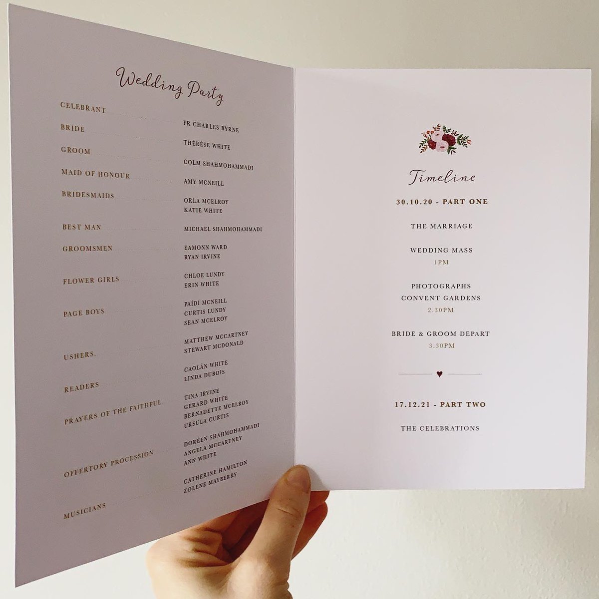 Order of Service covers created for Therese and Colm’s Wedding ❤️💐

#wedding #orderofservice #weddingday #design #art #justmarried #ireland