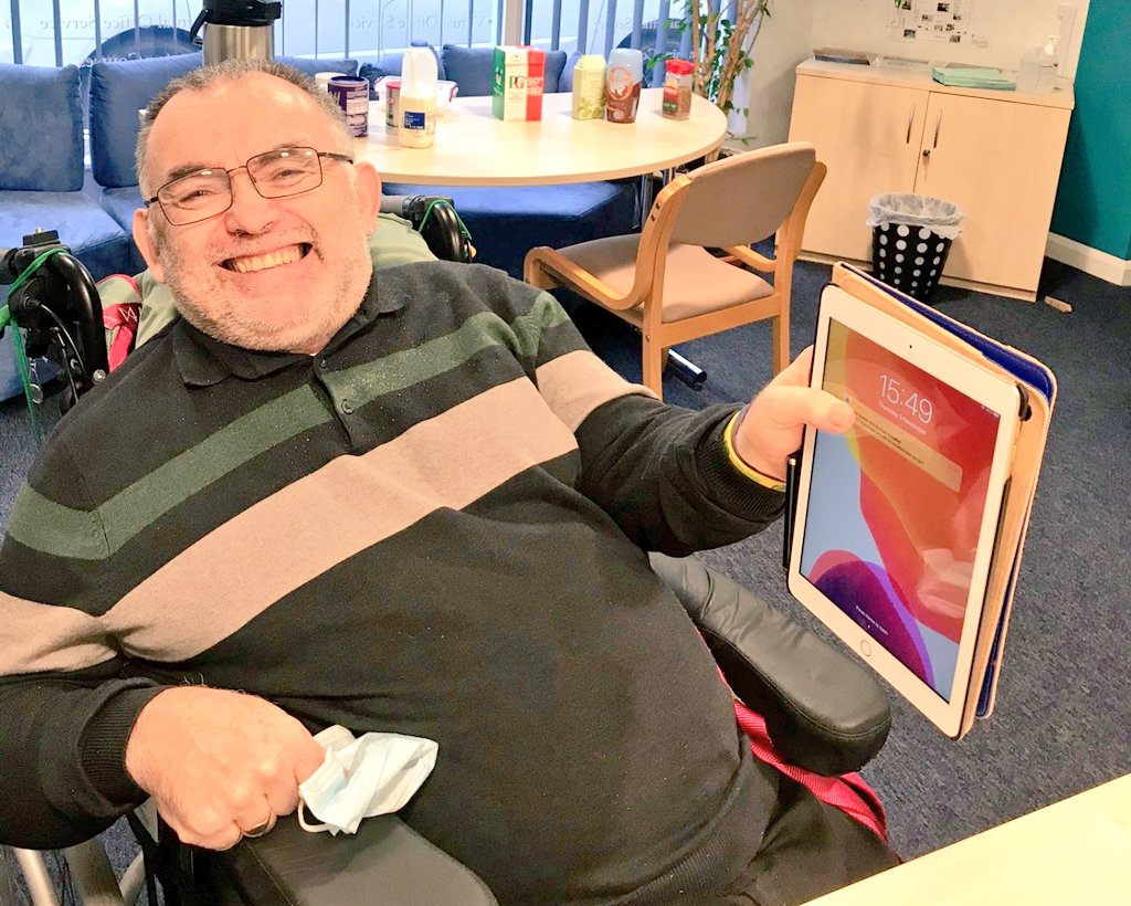OpeningDoorsLD's tweet photo. Fred is our vice chairperson.
He has not been able to join in and keep up-to-date when he couldnt get online.
Thanks to @TNLComFund he will be able to get back to his volunteering and running our organisation #userled #ODuserled https://t.co/L1NnoO2lfe