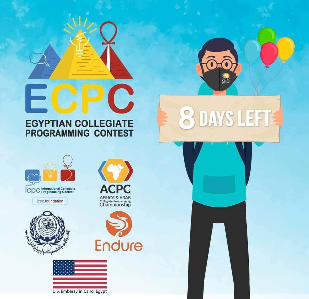 EcpcContest's tweet photo. Only 8 Days left😎

Are you Ready? 

#ECPC2020
#ECPC2020_qualification 
#its_all_about_problem_solving https://t.co/Q81ElGkuCQ