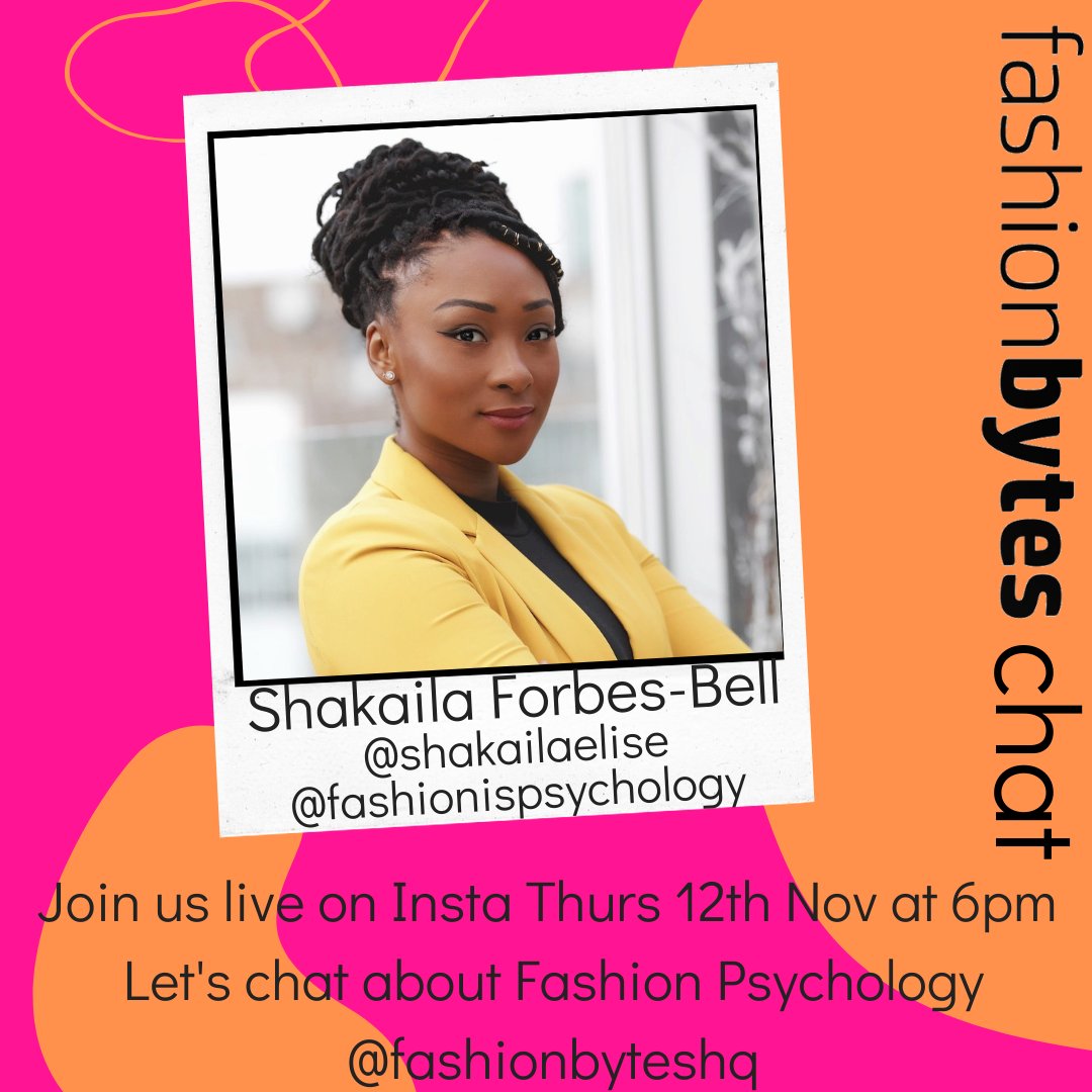 We're so excited to be joined by Shakaila Forbes-Bell <a href="/shakailaelise/">BIG DRESS ENERGY</a> Fashion Psychologist &amp; Founder of Fashion is Psychology <a href="/FashionIsPsych/">Fashion Is Psychology</a> next Thurs 6pm live on Insta chatting fashion, mental health &amp; much more. 

⁠
⁠#fashion #psychology #fashionbyteschat 
#britaingettalking