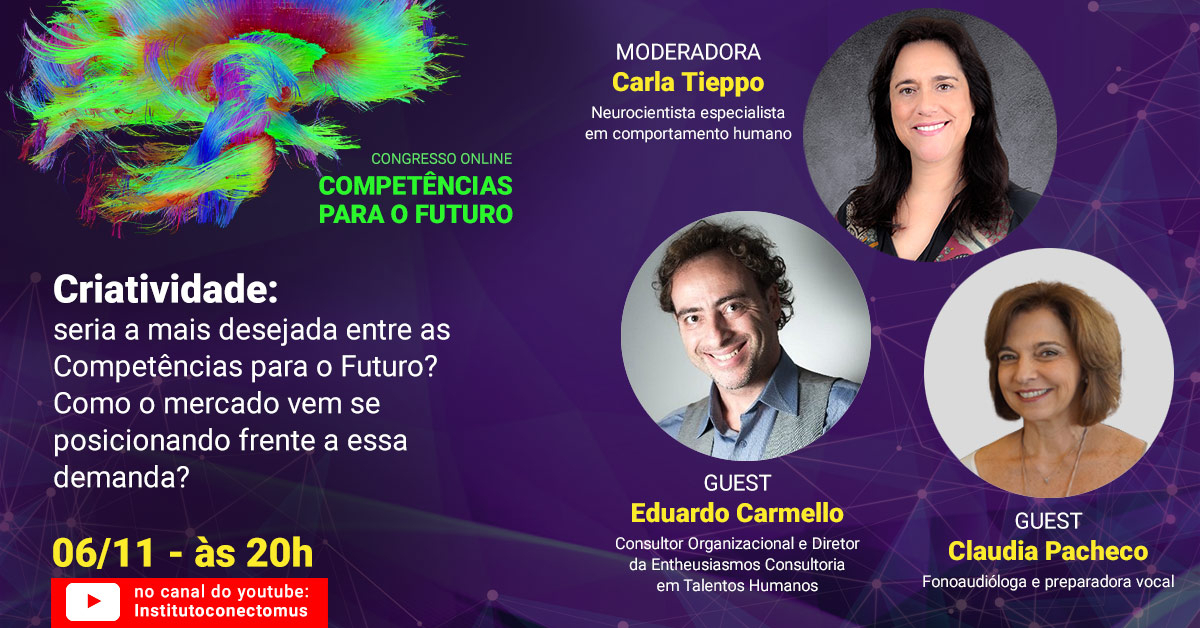 conectomus's tweet photo. Criatividade: seria a mais desejada entre as Competências para o Futuro? Como o mercado vem se posicionando frente a essa demanda? Este é o tema da palestra de hoje (06) do Congresso Online Competências Para o Futuro. Inscreva-se gratuitamente: https://t.co/rsejGOMOAC https://t.co/cc99bEmqsK