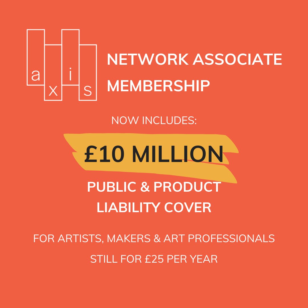 axisweb's tweet photo. Are you an art professional? Our @axisweb Public and Product Liability insurance policy, that comes with our #NetworkAssociate membership, has been increased to £10 million! This extra cover is still just £25 per year or £2.50 per month. Find out more: https://t.co/Ak2jiSFpPv https://t.co/ZgiwUZwWq8