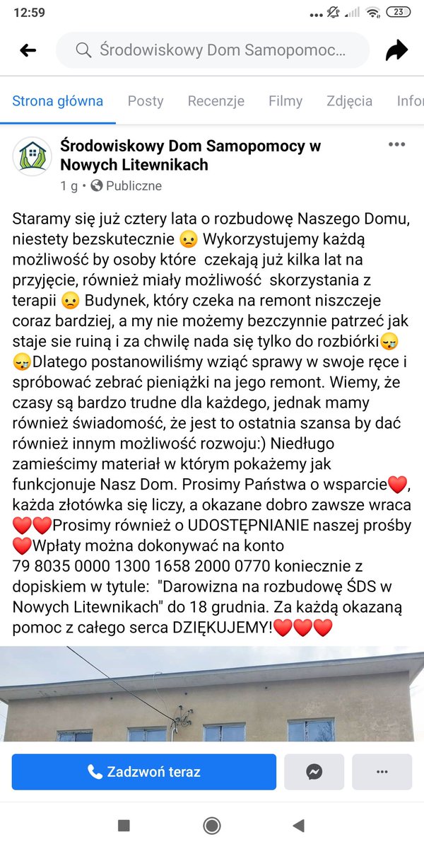 cl9ud9's tweet photo. KOCHANI BARDZO WAŻNA SPRAWA
dom pomocy dla osób z niepełnosprawnościami z moich okolic potrzebuje pieniążków na remont, wszystko macie w poście
jeżeli nie jesteście w stanie wpłacić to proszę udostepniajcie bo serce mi się łamie gdy na to patrzę https://t.co/GxfaiXMt5Q