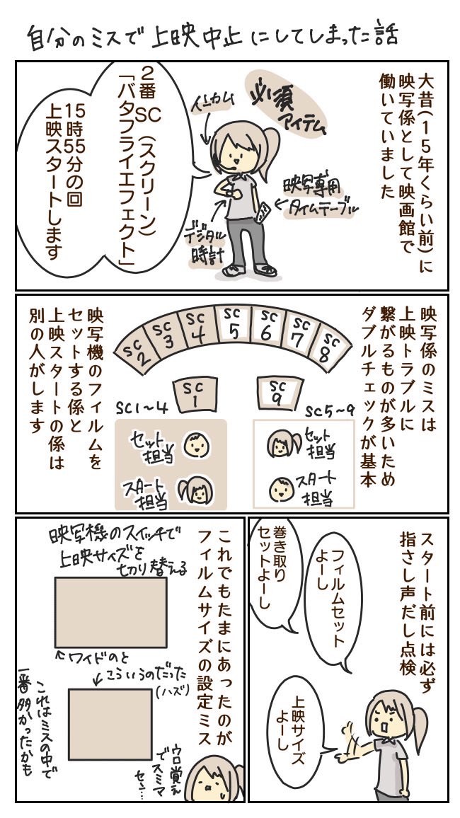 15年くらい前に映画館の映写係として働いてたときにやらかして上映中止にしてしまったときの話 