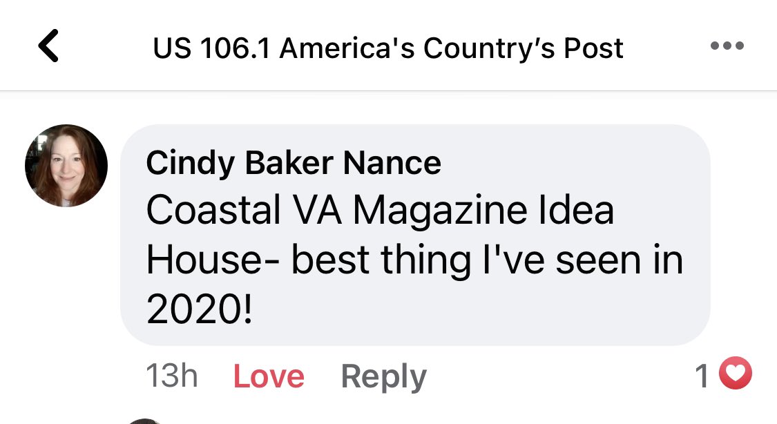 Thanks Cindy! ❤️🏡😄@SAlexanderHomes <a href="/US1061/">US106.1</a> <a href="/SomeGuyAllen/">@SomeGuyNamedAllen</a> #covaideahouse