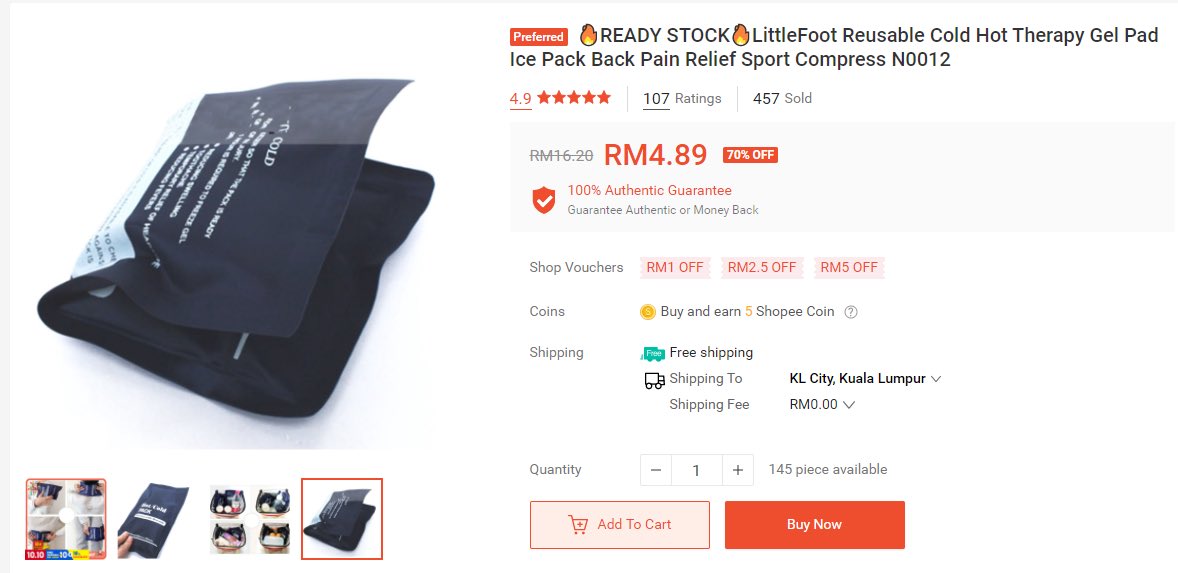 Reusable Cold & Hot Therapy Gel Pad https://shopee.com.my/%F0%9F%94%A5READY-STOCK%F0%9F%94%A5LittleFoot-Reusable-Cold-Hot-Therapy-Gel-Pad-Ice-Pack-Back-Pain-Relief-Sport-Compress-N0012-i.156485766.7901393976Untuk yang taknak pakai electric, this one is for you. Reusable tau, kalau nak sejukkan letak dalam fridge, nak panaskan rendam dalam warm water.