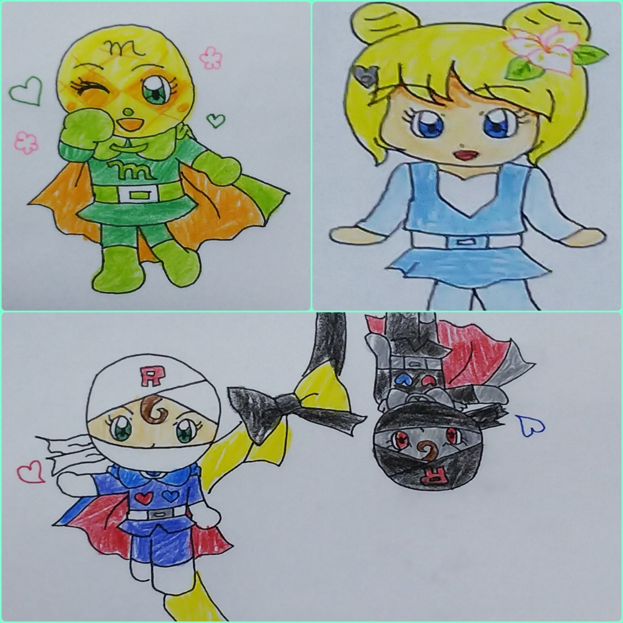 アシディア アンパンマン ローラ姫 メロンパンナ ロールパンナ イラスト アナログイラスト アンパンマンの日 記念イラスト T Co Hihvdwayfe Twitter