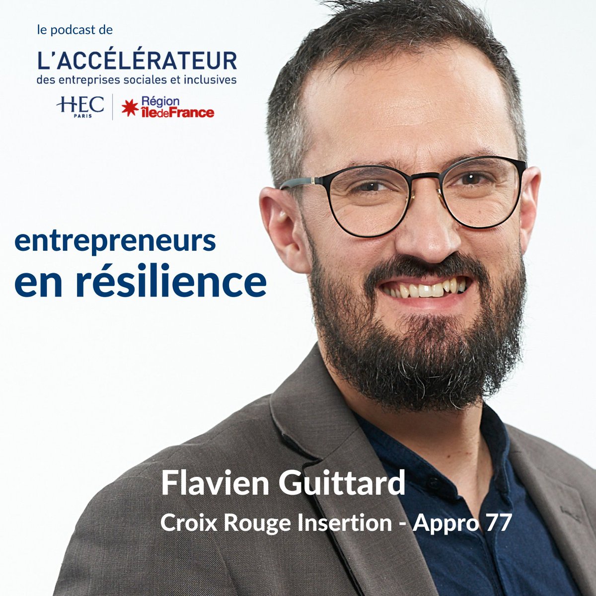 HECParisEnt's tweet photo. Nouvel épisode du #Podcast #Entrepreneurs en #Résilience ! Cette semaine l'#AccelerateurESS @iledefrance a reçu @Flaviouze, dirigeant d’#APPRO77 de @CroixRouge Insertion. https://t.co/s59jZu5isY #ESS #Antigaspi #Solidarité https://t.co/NFDvBvdQw5